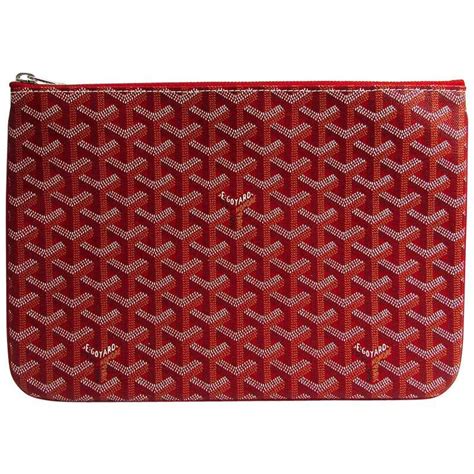 Goyard Red Monogram Canvas Zip Laptop Envelope Travel